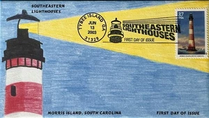 Homespun Cachet 3789 Southeastern Lighthouses Morris Island South Carolina  - Picture 1 of 1