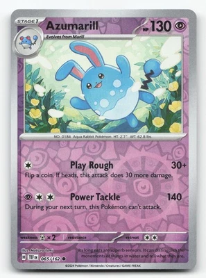 Pokemon Azumarill 065/162 Reverse Holo Common SV05: Temporal Forces NM/LP - Image 1 of 2