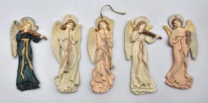 Vintage 80er ARDCO Porzellan Engel Ornamente ~ 5er Set Engel mit Instrumenten - Bild 1 von 18