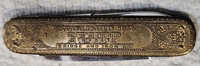 Stupp Bros. Bridge and Iron Co. Vintage Single Blade with Scissors Pocket Knife - Image 1 of 4