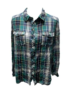 Cato Top Womens Size XL Green Plaid Button Up Equestrian Country Cowgirl Ranch - Picture 1 of 9