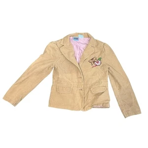 Lizzie McGuire Corduroy Jacket Girl 12 Disney Vintage Ruffle 90 Y2K Embroidered - Picture 1 of 10