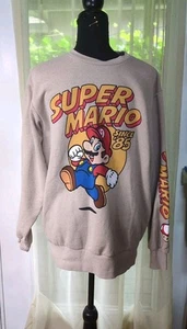 Super Mario Sweatshirt Men's XS Beige - Picture 1 of 6