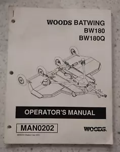 WOODS BEDIENUNGSANLEITUNG / BETRIEBSANLEITUNG - BATWING ROTATIONSSCHNEIDER - BW180 BW180Q - Bild 1 von 5