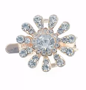 USA Magnet Haarspange Strass Kristall Haarnadel Elegant Barrette Sonnenblume Gold - Bild 1 von 6