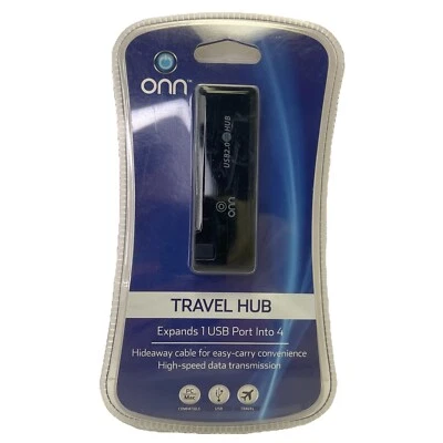 ONN Travel USB 2.0 Hub – 681131542265 – New – Compact & Portable - Image 1 of 4