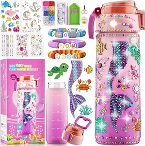 Meerjungfrau-inspiriert Zum Selbermachen Wasserflasche Bastelset für Mädchen Alter 4-8 - Bild 1 von 9