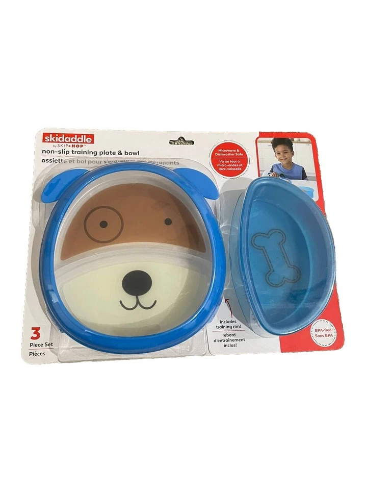 Skidaddle/Skiphop - Juego de 3 platos/tazones antideslizantes - Perro Foto 1 de 1