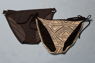 NUEVO 2 Lote Pantalones de Bikini Mossimo Juniors Marrón Marfil M Ver Medidas* Foto 1 de 4