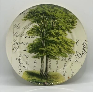 **RAR** VINTAGE JOHN DERIAN RUNDER 7" BAUM DECOUPAGE TELLER - Bild 1 von 4