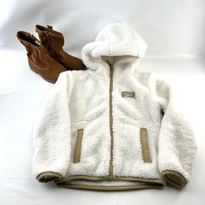 Toddler Girls Carter's Evie Tan Boots Sz8 & Reebok 3T Cream Fleece Jacket - Picture 1 of 15