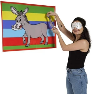 PIN THE TAIL ON THE DONKEY CHILDRENS KIDS BIRTHDAY PARTY GAME 12 PLAYER - Picture 1 of 1