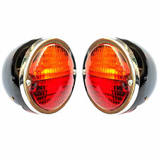 Pair Round Tail Stop Flasher Lamp Classic Vintage Tractors with Licence Plate