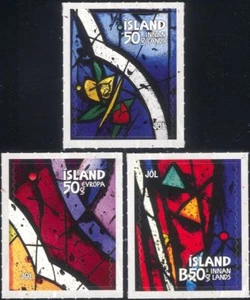 Iceland 2013 Christmas/Greetings/Stained Glass/Art/Craft/Roses 3v set s/a is1085 - Picture 1 of 1