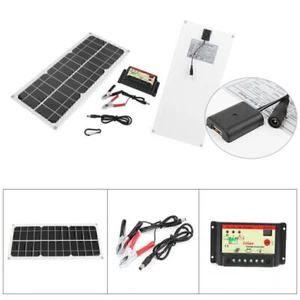 10W Flexible Solar Panel Kit with 10A 12/24V Controller For RV Boats Car Battery - Foto 1 di 12