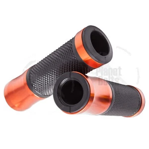 Handle Bar 22mm Left Right CNC Shadow Hand Grip 7/8" Universal Grippy Orange - Picture 1 of 3