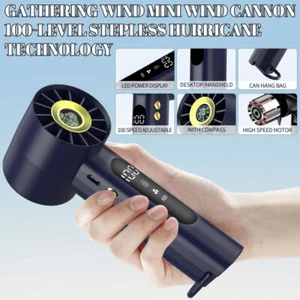 Portable Handheld Fan Speed(1-100) Adjustable Mini with LED Display summer/cool - Picture 1 of 14