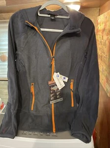 Polartec Thermal Hooded Jacket Northend Sport Ladies M/M Gray Orange Trim - Picture 1 of 7