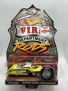 HOT WHEELS FIRE DEPARTMENT RODS PURPLE PASSION SERIE 2 8/12 MIAMI DADE FIRE NEW! - Picture 1 of 4
