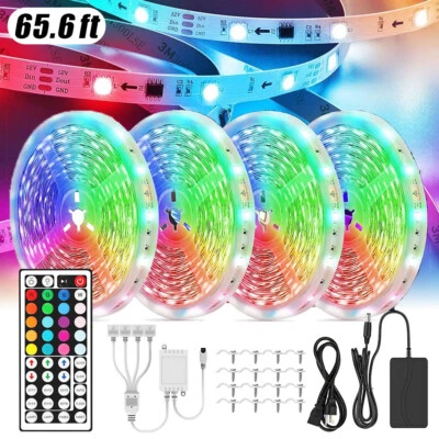 16.4FT RGB Led Strip Lights Waterproof Flexible with 44 Keys Remote 12V US Power - Image 1 of 4