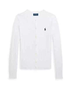 NWT Polo Ralph Lauren Big Girls Cable-Knit Cotton Cardigan White S (7) - Picture 1 of 4