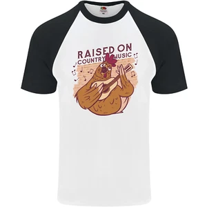 A Chicken Raised on Country Music Mens s/S Baseball T-Shirt - Picture 1 of 50