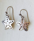 Mexico Anne Harvey Sterling Silver Hammered Starfish Dangle Earrings
