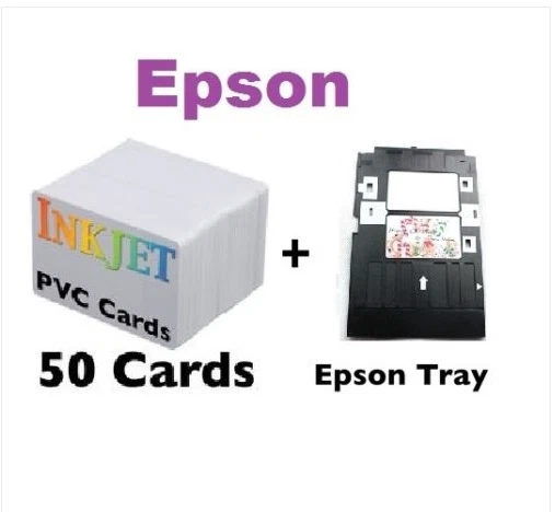 Inkjet PVC ID Card Starter Kit - Epson P50,T50,L800,T60,   PVC Cards & Card Tray - Image 1 of 1