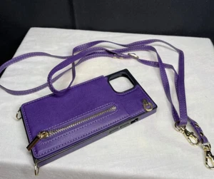 Cell Phone Case Cover Skin in Purple IP13 6.1 Coin Purse and Strap - Picture 1 of 9