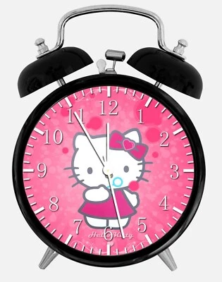 Hello Kitty Alarm Clock Night Light Silent Non-Ticking 4 Inches Glass Face X20 - Image 1 of 2