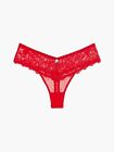 Savage X Fenty Valentines Lovestruck Lace Thong Knickers Goji Red Nwt Small