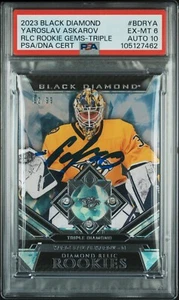 YAROSLAV ASKAROV SIGNED 2023 BLACK DIAMOND RELIC TRIPLE GEMS PSA 6 AUTO 10 62/99 - Picture 1 of 2
