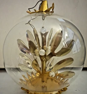Vtg Resl Lenz Germany Glass Foil/Crystal Tree Spinning Christmas Ornament, 3.5" - Picture 1 of 7