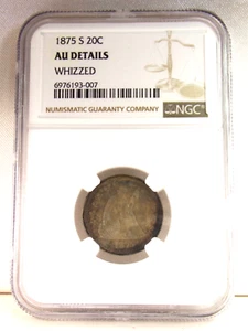 1875 S 25c Seated Liberty Quarter NGC AU Details Whizzed NGC 6976193-007 - Picture 1 of 5