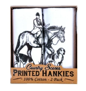 Hunting - 2 Pack - Country Sports Scenes Handkerchief - New Unused Ex stock - Picture 1 of 2