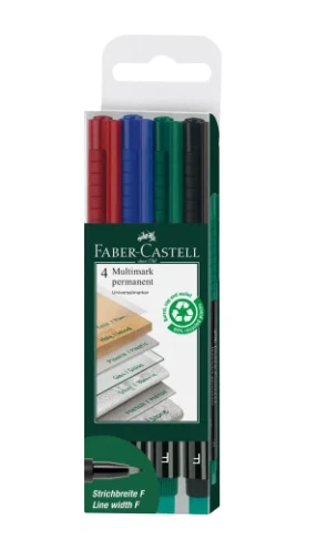 Faber Castell Faber-Castell DVD CD-Marker Multimark 0,6mm F wasserfest, 4er Etui - Bild 1 von 1