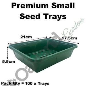 Premium Garden Seed Trays With Holes Small 21cm Strong Long Life Qty = 100 - Picture 1 of 4