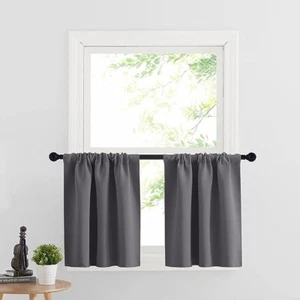 RYB HOME Short Curtains Half Window Curtains for Bedroom, Privacy Blackout Energ - Picture 1 of 3
