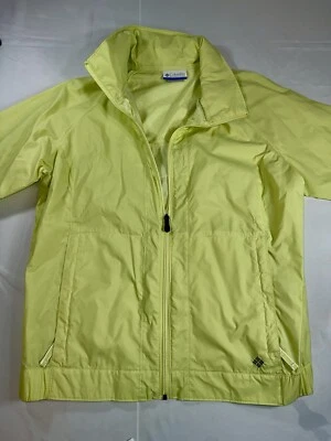 Chaqueta cortavientos Columbia para mujer XL amarilla con capucha cremallera completa empaquetable Foto 1 de 4