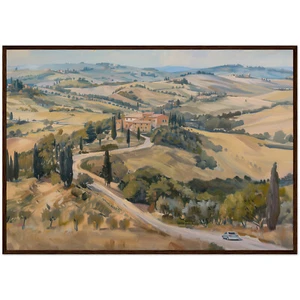 Tuscany Painting Italy Art Print Tuscany Landscape Wall Decor Italy Countryside - Picture 1 of 8