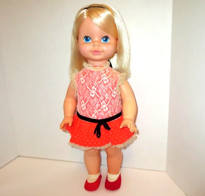Vintage 70s Chatty Cathy Doll Original Outfit  Not  Working TLC 1975 Mattel 3130 - Image 1 of 4