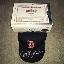 2001 FLEER LEGACY Carl Yastrzemski AUTOGRAPH SIGNED Red Sox FITTED HAT COA HOF