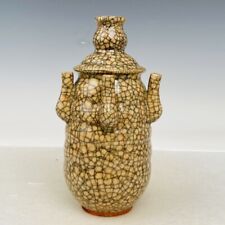 7.1" China Antique Song dynasty Porcelain ge kiln mark Ice crack Five tube vase