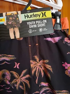 Hurley Boy's UPF50+ Drawstring Waist Pull On Swim Short 5/6 New Tropical - Picture 1 of 5