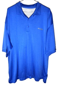 Polo uomo blu, poliestere, ventilata, PFG omni-shade di Columbia taglia 2XL - Foto 1 di 7