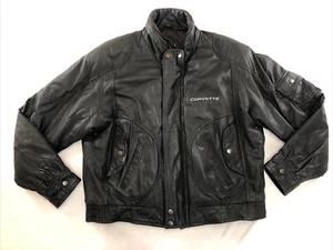 Reed Sportswear Black Leather Jacket Corvette Men's Size 46 - Picture 1 of 6