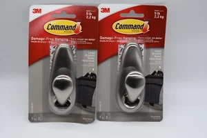 LOTE DE 2 GANCHOS METÁLICOS COMANDO GRANDES 2 GANCHOS 4 TIRAS, 5 LB - Imagen 1 de 1