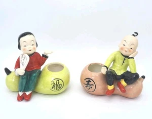 2er Set Napco Keramik Orientalisch Asiatisch Japan Handbemalt Bambus Übertöpfe  - Bild 1 von 20