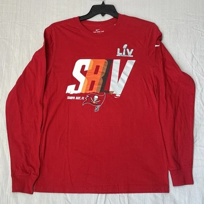 Camiseta Nike Tampa Bay Buccaneers Super Bowl LIV Champions Roja L/S Camiseta Pequeña Foto 1 de 4