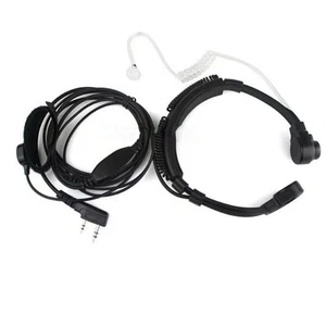 Adjustable Size 12-15" Throat Mic Headset For Baofeng UV5R 888S UV82 UV-B6 UV8D - Photo 1/10